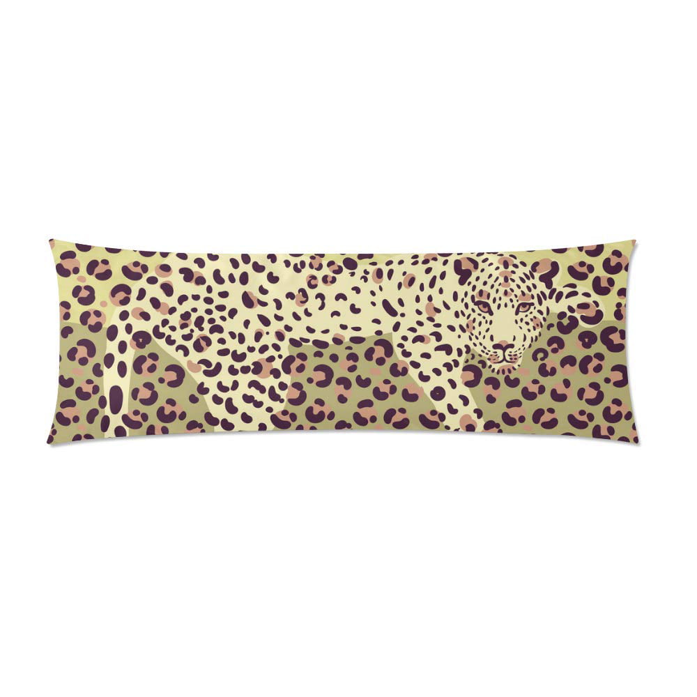 MKHERT Color Leopard Print Body Pillow Pillowcase Pillow Protector Cushion  Cover 20x60 Inch 