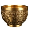 thumbnail image 3 of Brass Fu Bowl Folk Housewarming Gift Chinese Traditional Feng Shui Bowl Small, 3 of 7