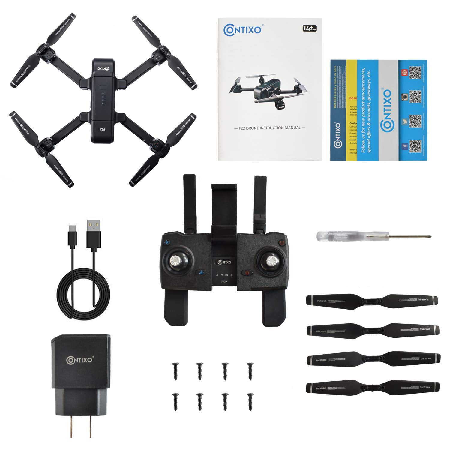 CONTIXO F28 Foldable 2K FHD Drone with GPS Control and Selfie Mode, Follow  Me, Way Point, and Orbit Mode and Carrying Case F28 - The Home Depot