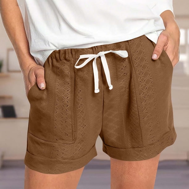 mfyjkho Pantalones Cortos Para Mujer, Pantalones Cortos Holgados Con Bolsillo Y Cintura Elástica, Cómodos Y Casuales, De Talla Grande Para Mujer Pantalones Cortos Deportivos Para Mujer Xl