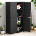 thumbnail image 3 of Uforic Wicker Outdoor Storage Shed with Double Doors, Black Patio Cabinet for Garden, 556 sq. ft., 3 of 11