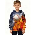 thumbnail image 2 of Bobifish Boys Hoodies Baseball Print Long Sleeve Pullover Tops School Casual Children Sweatshirt, 2 of 3