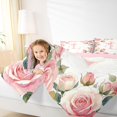 thumbnail image 4 of Catabedysis Floral Letter Print 7 Pieces Full Size Bedding Sets,Pink Monogrammed L Full Size Bed in a Bag,Pink Reversible For Girls, 4 of 7