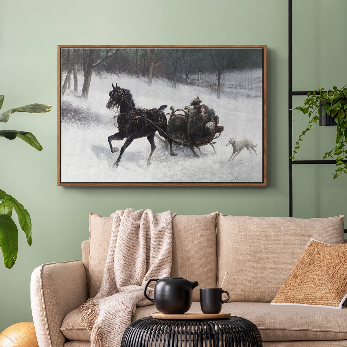 Vintage Animal Print-XXIV By Wexford Home Framed in Walnut Wood Gallery Wrapped Canvas 17 in. x 25 in.