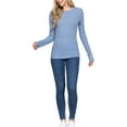 thumbnail image 4 of FashionMille Women's Casual Long Sleeve Crew Neck Thermal Knit T-shirt Top, 4 of 4