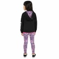 thumbnail image 2 of Hurley Little Girl's 3 Piece Active Clothing Set, Tee, Jacket, & Legging (Hot Pink/Black, 4), 2 of 3