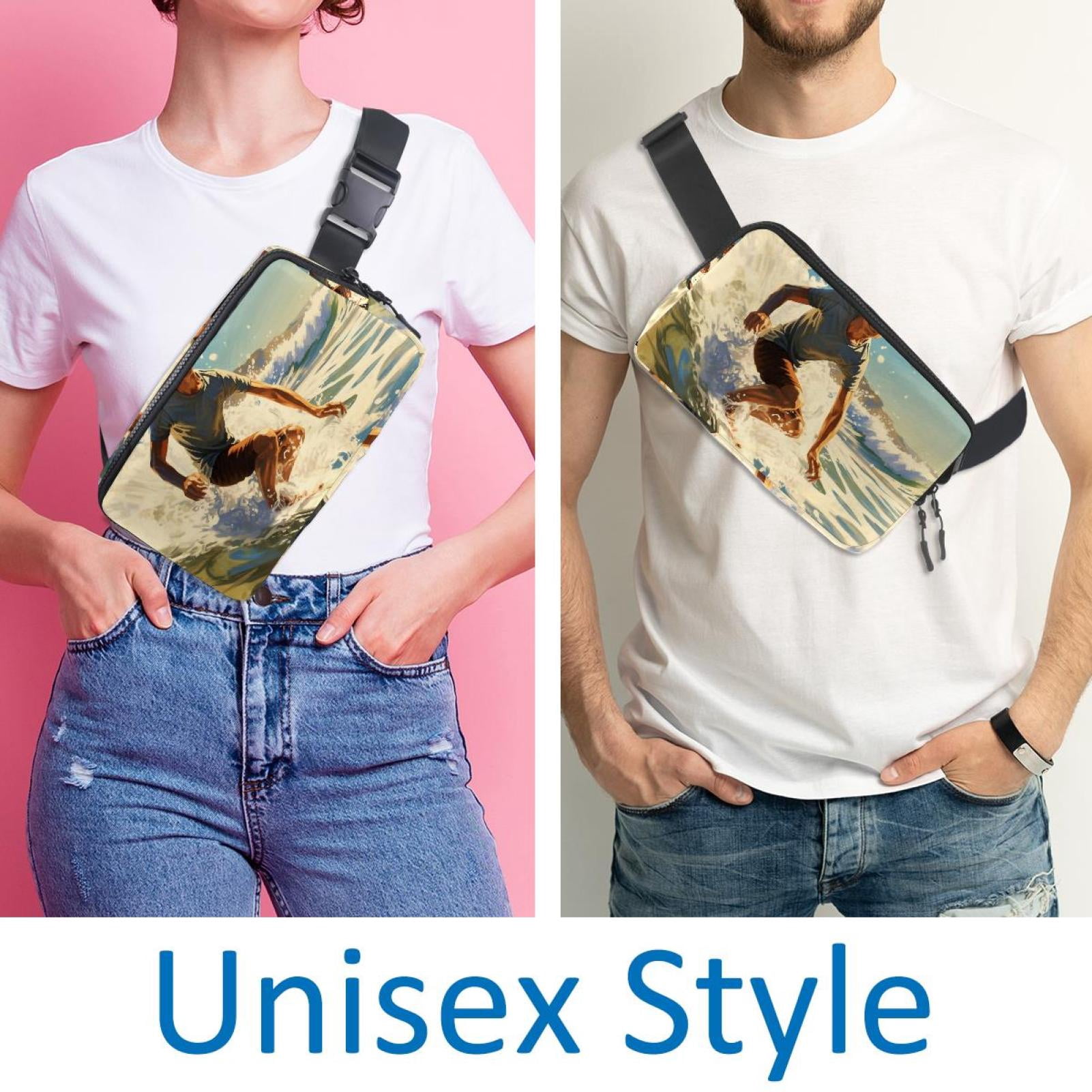 Surfing Lightweight Running Belt Waist Bag with Extension Strap and Money Belt - Unisex