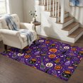 thumbnail image 3 of Area Rugs 3'x5', Purple Halloween Carpet Runner Indoor Outdoor Rugs Home Decor Aesthetic, Cartoon Pumpkins Cats Candy Non Slip Mats Washable Accent Rug for Living Room Bedroom, 3 of 8