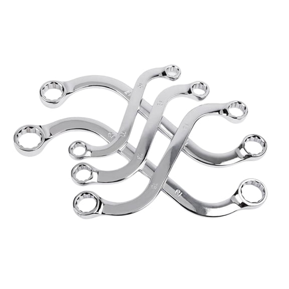 5Pcs S Type Double Ended Allen Wrench 140-240MM Combination Ring Spanner Plum Plate Curved Machine Fastener Repair Tools