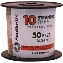 Southwire Simpull Thhn, 10 Gauge Thhn Stranded Wire, Black, 50 Ft. Per Roll