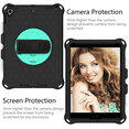thumbnail image 4 of For 2019 iPad Air 10.5, iPad Pro 10.5" Case, Case with Screen Protector, Swivel Stand, Hand Strap & Shoulder Strap Pen Holder for Everyday Use - Blue+Green, 4 of 4