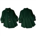 thumbnail image 3 of Camisa Informal de Moda para Mujer, con Botones, Cuello , Blusas Holgadas y Regulares, Blusas de Otoño Verde XL, 3 of 7