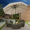thumbnail image 4 of Gymax 9.3 FT Solar Patio Umbrella w/ 32 LED Lights & Vented Top & Ruffles Beige, 4 of 10