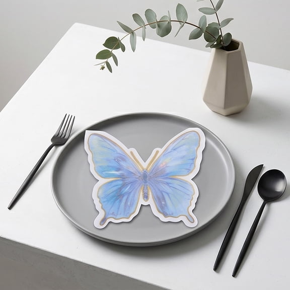 YingYouFu 20PC Butterfly Shaped Disposable Cocktail Napkins, Unique Pattern Soft Paper Beverage Party Napkins, Decorative Table Supply for Birthday Wedding, Baby Shower, Holiday Event Table Decor