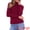 Wine Red, variant on Women's Mock Turtleneck Long Sleeve Fitted Pullover Sweater L Wine Red