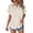 Beige, variant on Women's Short Sleeve Shirt, Solid Color Crinkle Fabric Button Down Blouse with Batwing Sleeves and Lapel Collar, Casual Loose Fit Fashion Tops Navy M