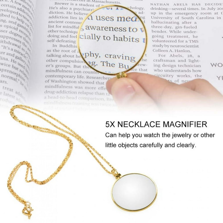 Magnifying Glass Costume Monocle Eyepiece 5X Monocle Magnifier Necklace  Monocle on Chain Mini Portable Monocle Jewelry Hanging Magnifying Glass