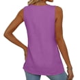 thumbnail image 4 of Womens Tank Tops 2026 Boho Fashion Clothing Flowy Peplum Top Sleeveless V Neck Babydoll Tank Top Purple L, 4 of 5