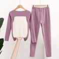 thumbnail image 4 of Annhoo Winter Soft Clothes for Women Long Sleeve Crewneck Solid Color Lightweight Warm Underwear Trendy Loungewear, 4 of 6