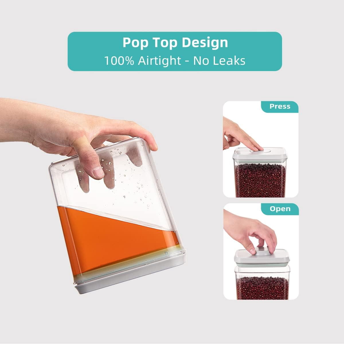 ANKOU Pop Container Clear Airtight  Storage Containers 8 Count  Food Storage Set with Lids
