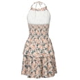 thumbnail image 6 of IROINNID Women's Sleeveless A-Line Dress Round Neckline Buttons Dress Princess Mini Dress Strapless Print Dress, 6 of 9