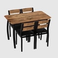 thumbnail image 6 of Ataucjin 5 Piece Metal Frame Kitchen Table and Chair Set,Dining Table Set for 4, Chamfer Design Space-Saving Dining Room Furniture for Small Spaces, Apartment, Studio, Breakfast Nooks, 6 of 9