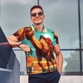 thumbnail image 4 of Balery Cool Camel Oasis Vibes Camisa Polo de Hombre con Estampado, de Manga Corta y Tejido Medio, Camisa Tipo Golf Polo-3X-Large, 4 of 6