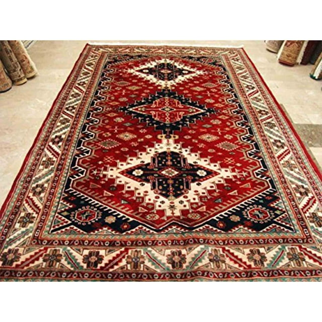 Rectangle Area Rug Shirvan Kuba Fine Veg Dye Hand Knotted Carpet (9.11 x 6)'