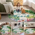 thumbnail image 6 of Summer Round Area Rugs 3 ft, Life Is Better At The Beach Linen Texture Washable Small Area Rug with Non-Slip Sturdy Edge Binding Round Front Door Mat Floor Carpet for Entryway, 6 of 9