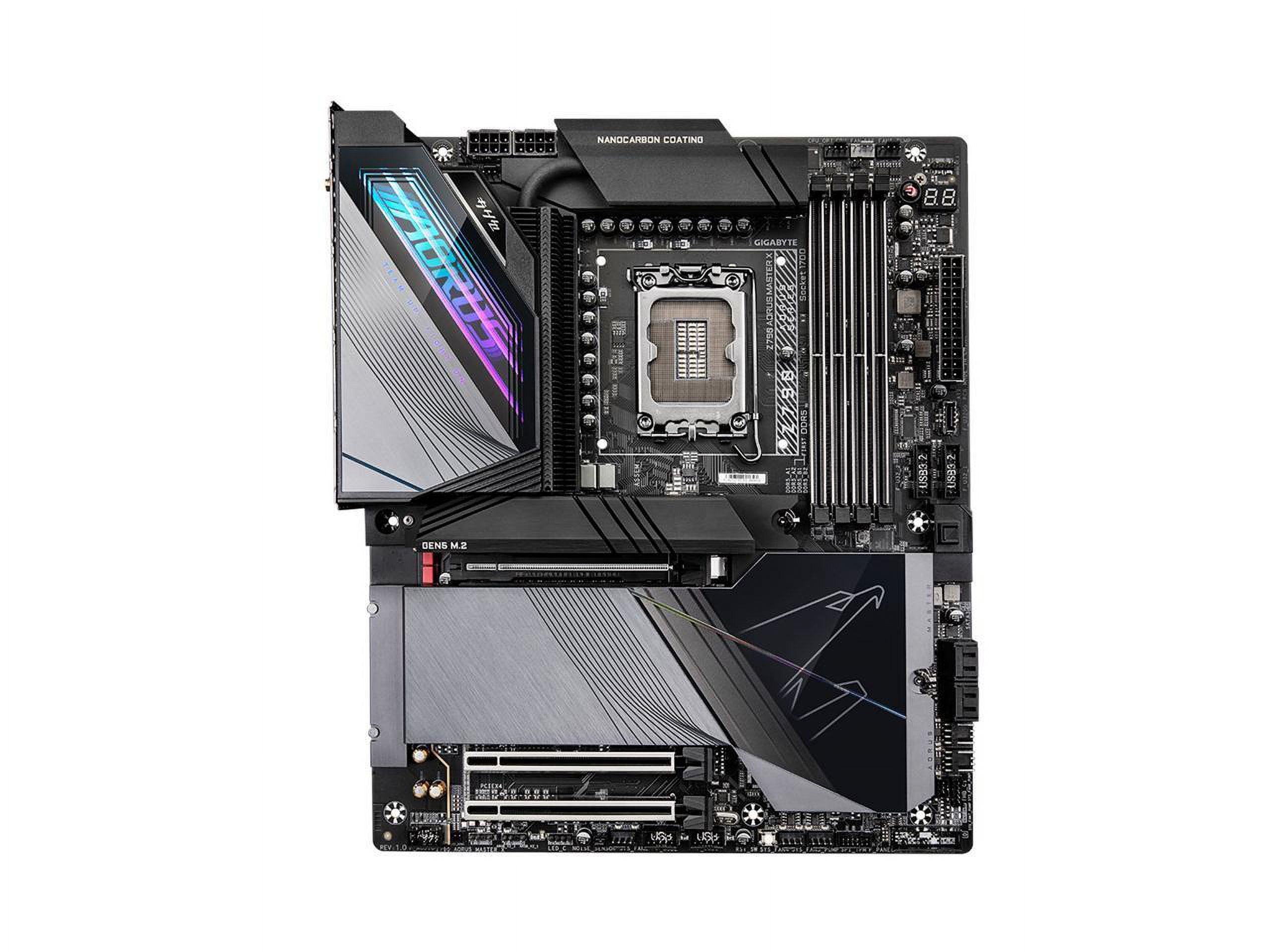 GIGABYTE Z790 AORUS Master (LGA 1700/ Intel Z790/ EATX/ DDR5/ 5* M.2/ PCIe  5.0/ USB 3.2 Gen2X2 Type-C/Intel WiFi 6E/ Marvell AQtion 10GbE LAN/Q-Flash  Plus/EZ-Latch Plus/placa-mãe para jogos)