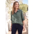 thumbnail image 2 of Woman Within Plus Size Utility Button Down Shirt, 2 of 6