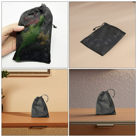 FOMIYES 10Pcs Black Mesh Swim Bags Heavy Duty Drawstring Storage for Home and Travel