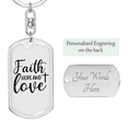thumbnail image 2 of Faith Hope Stainless Steel or 18k Gold Premium Swivel Dog Tag Keychain, 2 of 8