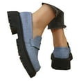 thumbnail image 3 of Dsscvnef Espadrilles Décontractées pour Femmes Style Britannique Mocassins Rétro Confort Orthopédique Semelles Épaisses pour Printemps Automne Marche, 3 of 8