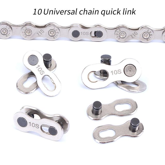 5 pares de hebillas mágicas de unión de cadena de conector de cadena de bicicleta de carretera MTB (10S)