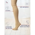 thumbnail image 5 of Hugh Ugoli Women's Rayon Derived from Bamboo Knee High Socks | Comfort Seam Long Dress Socks, Soft & Lightweight | 4 Pairs, Beige, Shoe Size: 8-11, 5 of 6