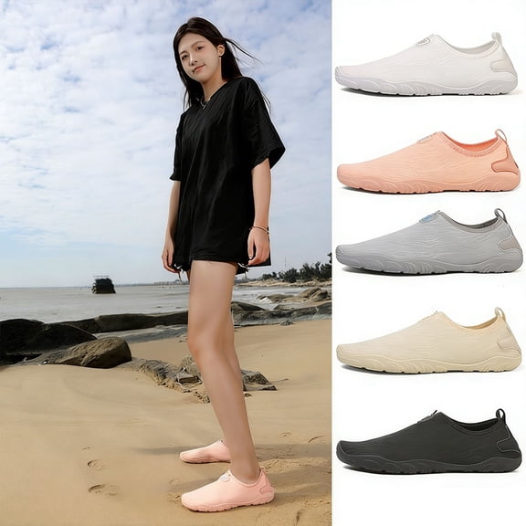 Miluxas Water Shoes Womens Mens Quick-Dry Aqua Yoga Socks Barefoot Swim Pool Beach Shoes for Walking Hiking Diving Surf Ootdoor Water Sports White 9(42)