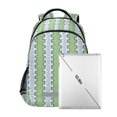 thumbnail image 7 of FORMRS Unisex Backpack Elementary School Travel Bookbag with Reflective Stripes, Green Stripe Pattern, 7 of 7