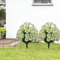 thumbnail image 5 of Artificial Trumpet Flowers with Ground Spikes for Outdoor Garden Decor, Fake Plastic Flower Stakes for Yard, Lawn, and Indoor Flower Pots, White 16 inch, 5 of 6