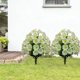 thumbnail image 5 of Flores artificiales para jardines exteriores con pinchos en el suelo, decoración blanca de trompeta para jardín, patio o macetas de interior, plástico resistente a la intemperie, 5 of 6
