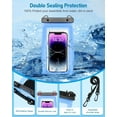 thumbnail image 4 of Large Waterproof Phone Pouch Universal Phone Waterproof Case for iPhone 15 14 13 12 11 Pro Max Galaxy S22 S21 IPX8 Water Proof Dry Bag with Wide Lanyard Waterproof Pouch for Swimming Rafting, 4 of 8