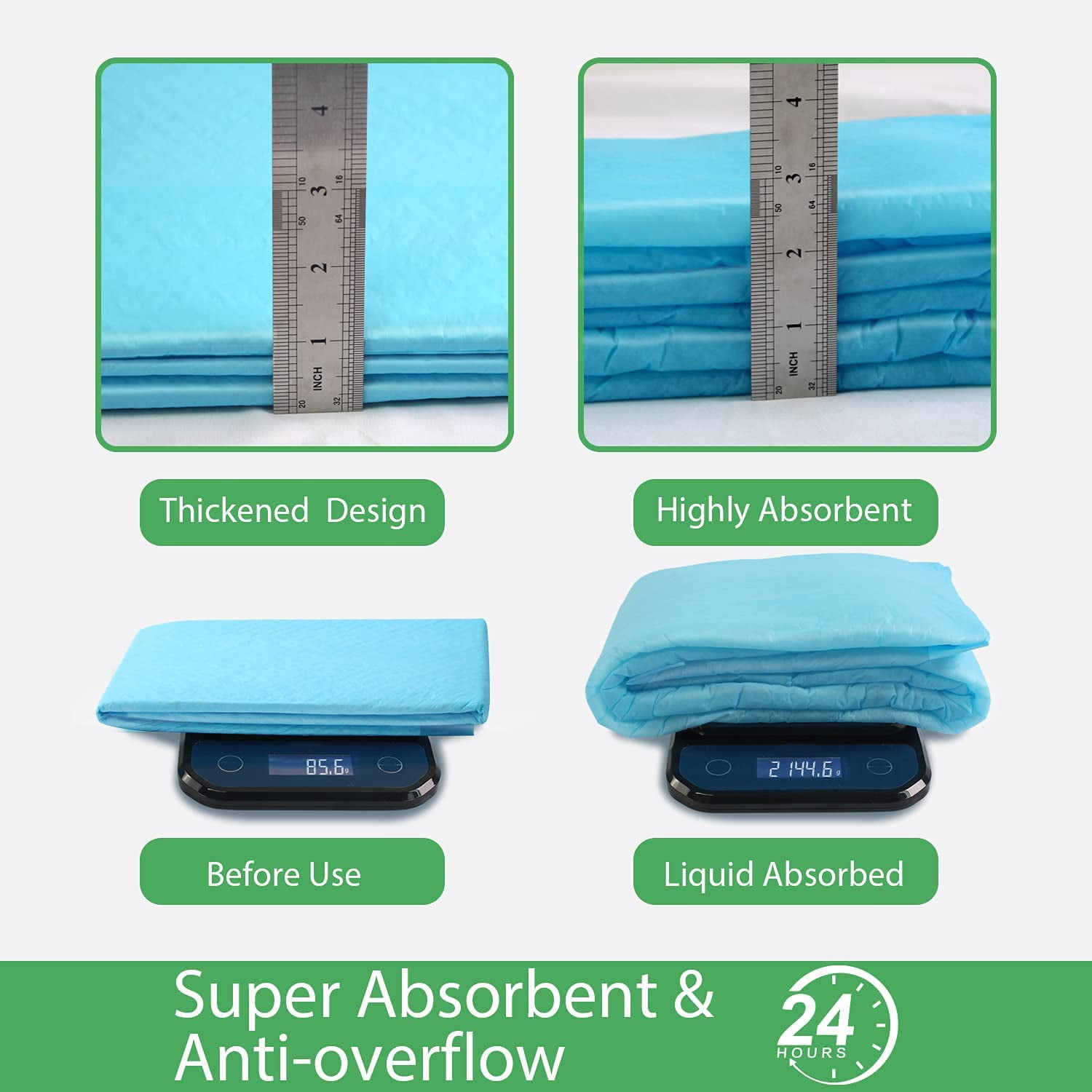 Extra Large Dog Pee Pads ,Thicker Puppy Pads XL, Super Absorbent Pee Pads for Dogs, Disposable Dog Training Pads for Doggies, Cats, Rabbits, Pups, Leak-Proof Pet Potty Pads