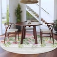 thumbnail image 5 of Colorful Flowers Round Rug 6ft Washable Circle Kitchen Rugs Non Slip Spring Leaves Floral Botanical Wood Grain Large Area Rug Indoor Floor Carpet for Bedroom Living Room Home Office Dining Room, 5 of 8