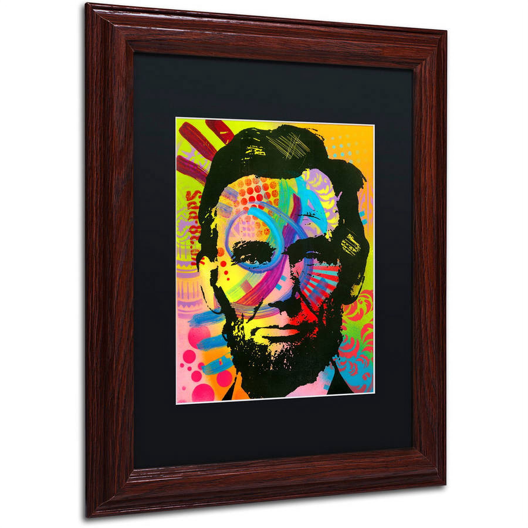 Trademark Fine Art "Abraham Lincoln II" Canvas Art by Dean Russo, Black Matte, Wood Frame