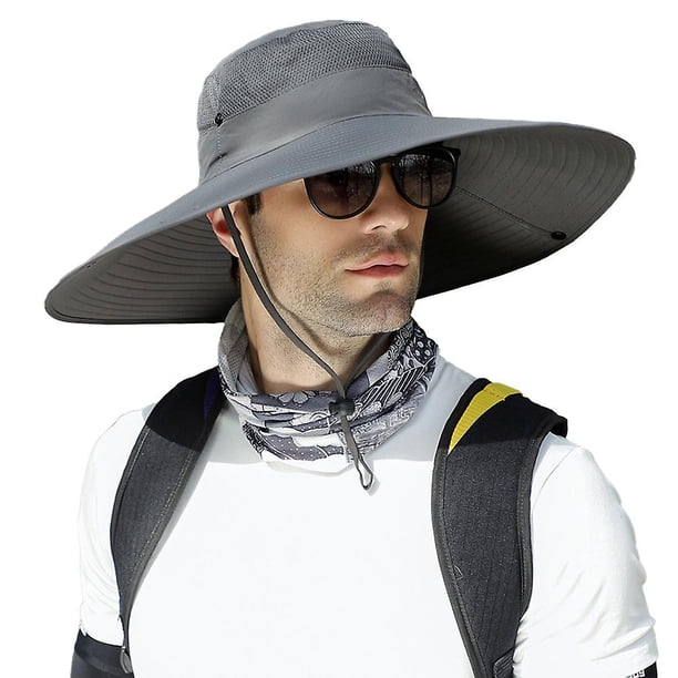 Sombrero de visera de ala grande para hombre, máscara transpirable de verano, sombrero de pescador, sombrero informal al aire libre