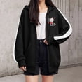 thumbnail image 2 of Xudanell Oversized Hoodies for Women Drawstring Pocket Zip up Womens Winter Jackets Black XL, 2 of 4