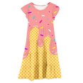 thumbnail image 2 of WILLBEST Vestidos Casuales para Niñas Adolescentes, Vestidos de Fiesta con Estampados de Mangas Abullonadas para Niñas, Vestidos de Fiesta de Baile para Niños 120, 2 of 3