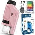 thumbnail image 3 of 60-120x Pocket Microscope Electric Mini Microscope with LED Light Portable High Definition Children Microscope with Specimens for Kids Students Microbiological Observation Learning, 3 of 11
