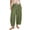 Green, variant on ShomPort Womens Pants Business Casual Loose Work Cropped Trousers Drawstring Cotton Linen Pants