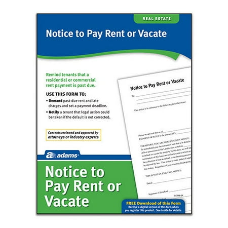 adams business forms notice to pay rent or quit forms and